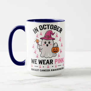 Brustkrebs-Bewusstseinsbildung Halloween-Geisterde Tasse