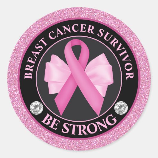 Brustkrebs-Bewusstseinsbildung Runder Aufkleber (Vorderseite)