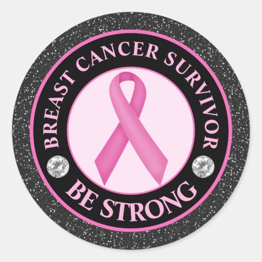 Brustkrebs-Bewusstseinsbildung Runder Aufkleber (Vorderseite)