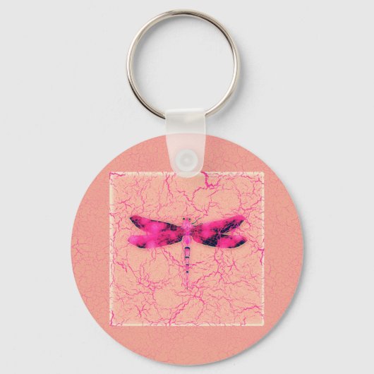 Brustkrebs-Bewusstseinsdragonfly Schlüsselanhänger (Vorderseite)