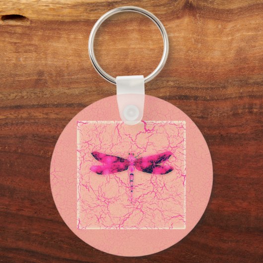 Brustkrebs-Bewusstseinsdragonfly Schlüsselanhänger (Vorderseite)