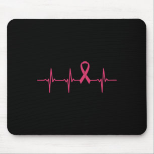 Brustkrebs-Bewusstseinsgeschenk für Ribbon Heartbe Mousepad