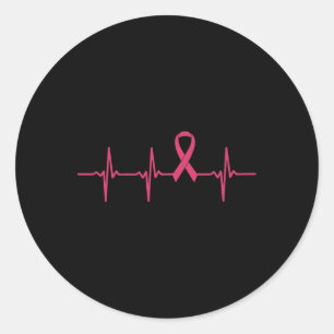 Brustkrebs-Bewusstseinsgeschenk für Ribbon Heartbe Runder Aufkleber