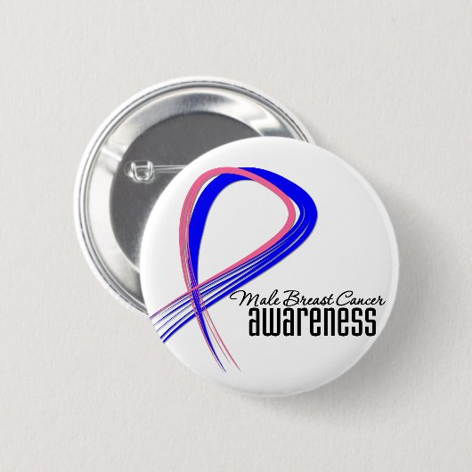 Brustkrebs-Bewusstseinsgrunge Ribbon Button (Vorne & Hinten)