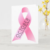 Brustkrebs-Bewusstseinsmonat Rosa Band Karte (Gelbe Blume)