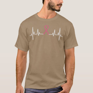 Brustkrebs-Bewusstseinsmonat rosa Ribbon Heartbea T-Shirt