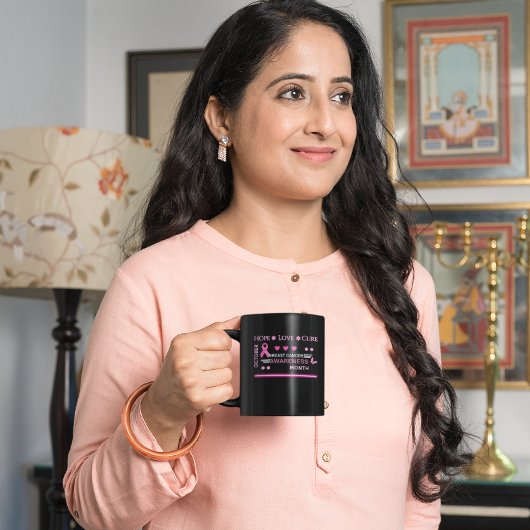 Brustkrebs-Bewusstseinsmonat Zweifarbige Tasse