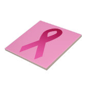 Brustkrebs-Bewusstseinsrosaband Fliese (Seite)