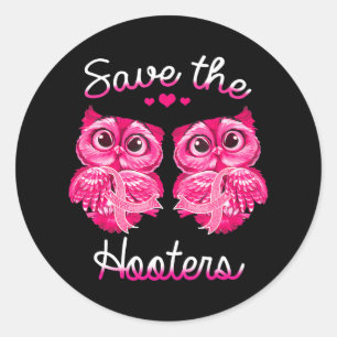 Brustkrebs-Bewusstseinsschüssel Rettete die Hooter Runder Aufkleber