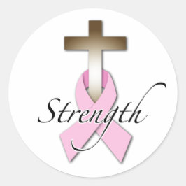 Brustkrebs-Bewusstseinsstärke Runder Aufkleber
