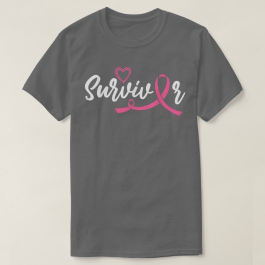 Brustkrebs-Bewusstseinsüberlebnis Pink Ribbon Canc T-Shirt (Design vorne)