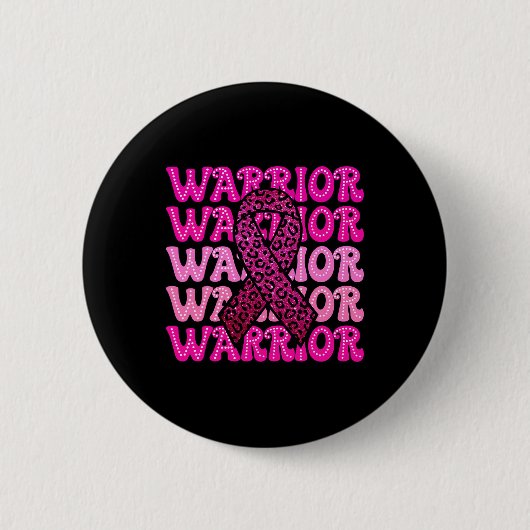 Brustkrebs-Bewusstseinswarrior Rosa Band rosa rosa Button (Vorderseite)