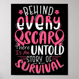 Brustkrebs-Bewusstseinswarrior Rosa Ribbon Brust Poster