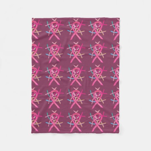 Brustkrebs Bewusstseinswüste Ribbons Fleece Blanke (Vorderseite)