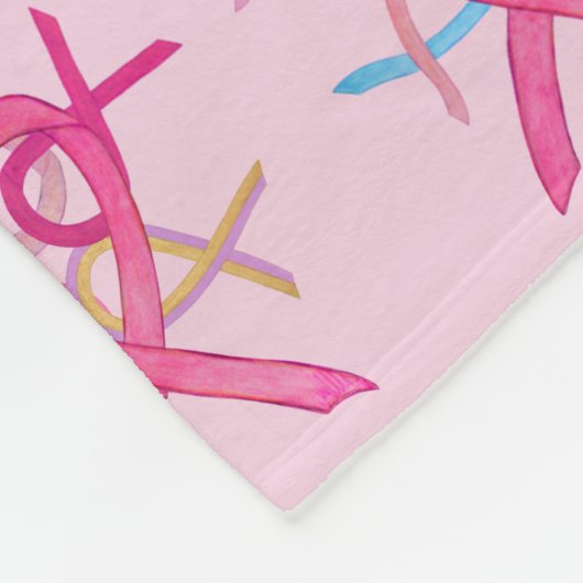Brustkrebs Bewusstseinswüste Ribbons Fleece Blanke (Ecke)
