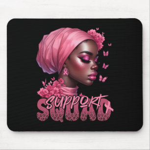 Brustkrebs Black Woman Shirt Support Squad Blac Mousepad