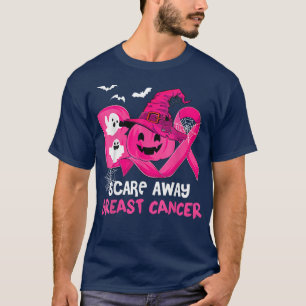 Brustkrebs Boo Scare Away Pink Ribbon Happy Hal T-Shirt