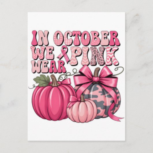 Brustkrebs-Bow 2025 T - Shirt | Awa Postkarte (Vorderseite)