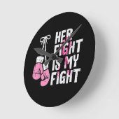 Brustkrebs-Boxen loben ihren Kampf gegen meine Kam Runde Wanduhr (Winkel)