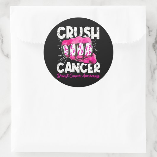 Brustkrebs-Brustkrebs-Sensibilisierungskampagne Runder Aufkleber (Tasche)