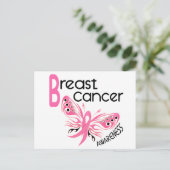 Brustkrebs-BUTTERFLY 3.1 Postkarte (Stehend Vorderseite)