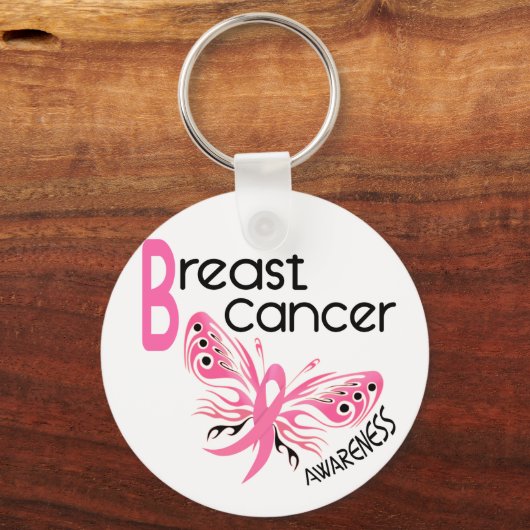 Brustkrebs-BUTTERFLY 3.1 Schlüsselanhänger (Vorderseite)