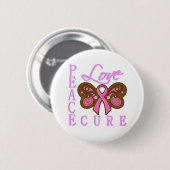 Brustkrebs Butterfly Peace Liebe Heilung Button (Vorne & Hinten)