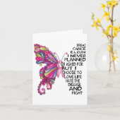 Brustkrebs Butterfly starke Frau rosa Unterstützun Karte (Gelbe Blume)