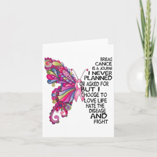 Brustkrebs Butterfly starke Frau rosa Unterstützun Karte