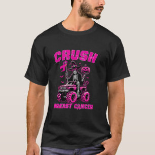 Brustkrebs-Crush Skeleton Monster Truck Pumpkin T-Shirt