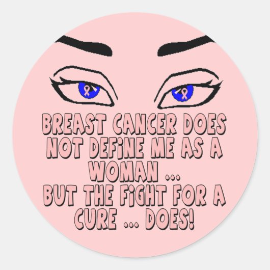Brustkrebs definiert mich nicht runder aufkleber (Vorderseite)