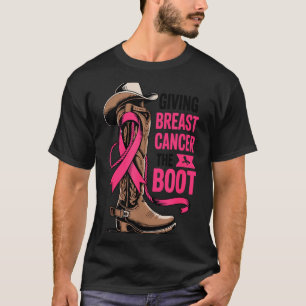 Brustkrebs den Laufpass geben Cowboy-Design T-Shirt