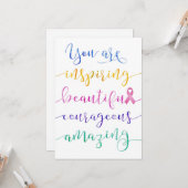 Brustkrebs - Denken Sie daran, wer Sie sind Karte (Vorderseite/Rückseite Beispiel)