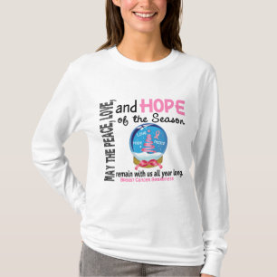 Brustkrebs der Weihnachtsfeiertags-Schnee-Kugel-1 T-Shirt