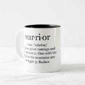 Brustkrebs des Kriegers, Geschenk des Krebskampfs  Zweifarbige Tasse (Vorderseite Links)