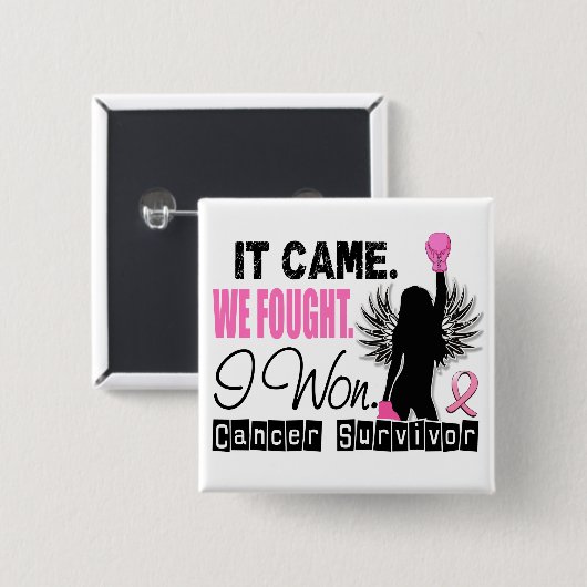 Brustkrebs des Überlebend-22 Button (Vorne & Hinten)