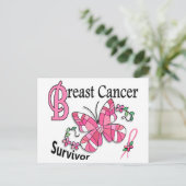 Brustkrebs des Überlebend-6 Postkarte (Stehend Vorderseite)