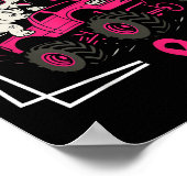 Brustkrebs-Dinosaurier, der einen rosa Monste antr Poster (Ecke)