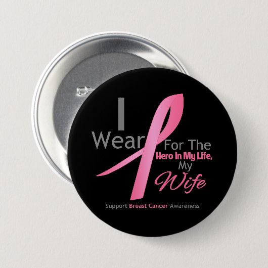 Brustkrebs - Ehefrau Button (Vorne & Hinten)