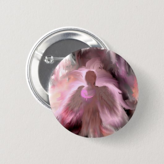 Brustkrebs-Engel Button (Vorne & Hinten)