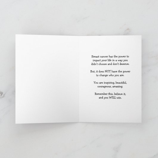 Brustkrebs - erinnern Sie sich, an wem Sie sind Karte (Innenseite)