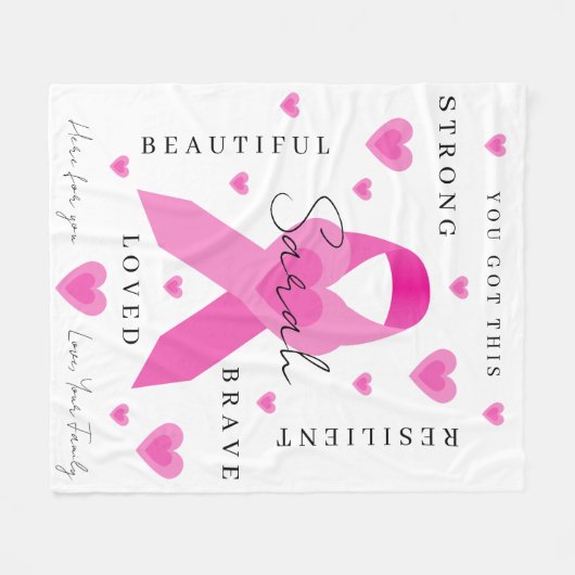 Brustkrebs Fleecedecke (Vorderseite (Horizontal))