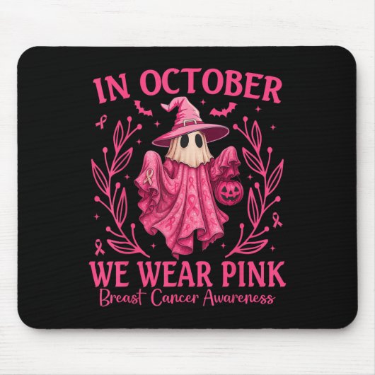 Brustkrebs Frauen Halloween im Oktober tragen wir Mousepad (Vorne)