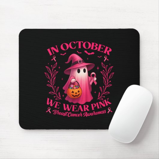 Brustkrebs Frauen Halloween im Oktober tragen wir  Mousepad (Mit Mouse)