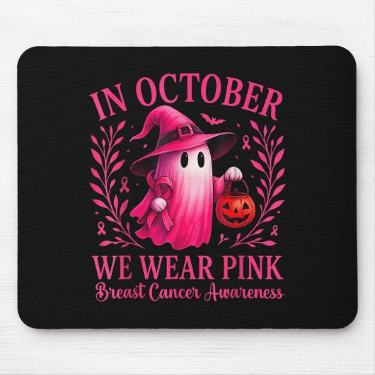 Brustkrebs Frauen Halloween im Oktober tragen wir Mousepad (Vorne)