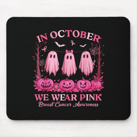 Brustkrebs Frauen Halloween im Oktober tragen wir Mousepad (Vorne)