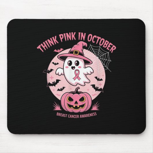 Brustkrebs Frauen Halloween im Oktober tragen wir Mousepad (Vorne)