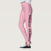 Brustkrebs Führen Sie Ihren Namen doppelter rosa R Leggings (Links)
