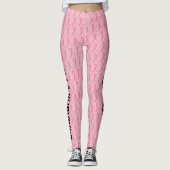 Brustkrebs Führen Sie Ihren Namen doppelter rosa R Leggings (Vorderseite)