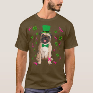 Brustkrebs Funny Mops Hund St Patrick's Day T-Shirt